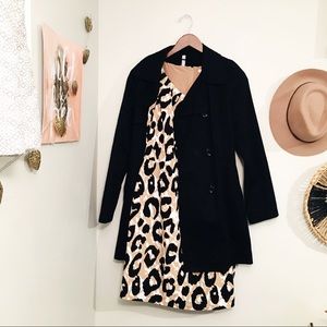 Tan Black White Animal Print Banana Republic Dress